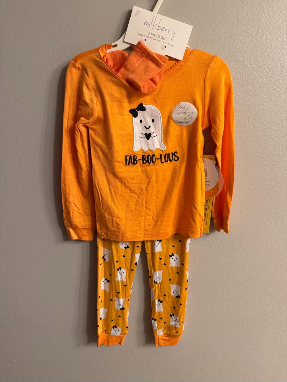 Milkberry 3 piece Bamboo Halloween Pajamas 2T